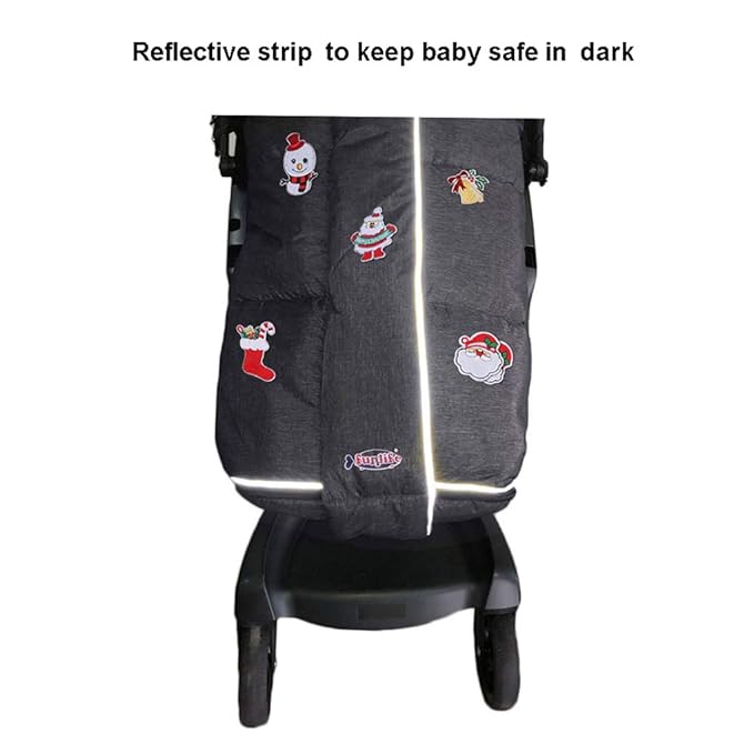 Christmas Uniuqe Waterproof Winter Stroller Bunting Bag Todder, Width Adjustable - Image 5