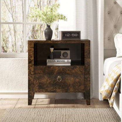 amerlife nightstand set of 2 mid century modern, close-up detail