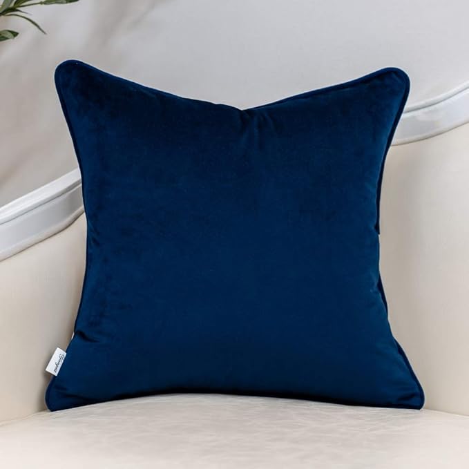 Yangest Blue Striped Throw Pillow Cover Multicolor Velvet Cushion Cover Modern - Image 2