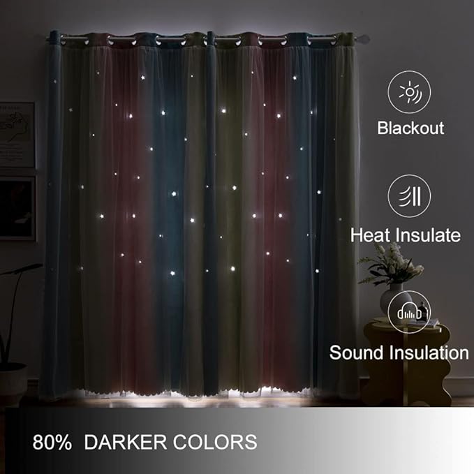 Ombre Rainbow Blackout Curtains - Image 3