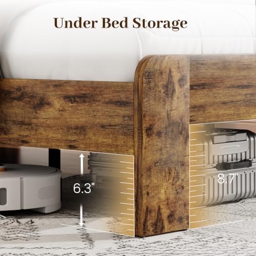 king farmhouse bed frame with headboard, led lights, package contents