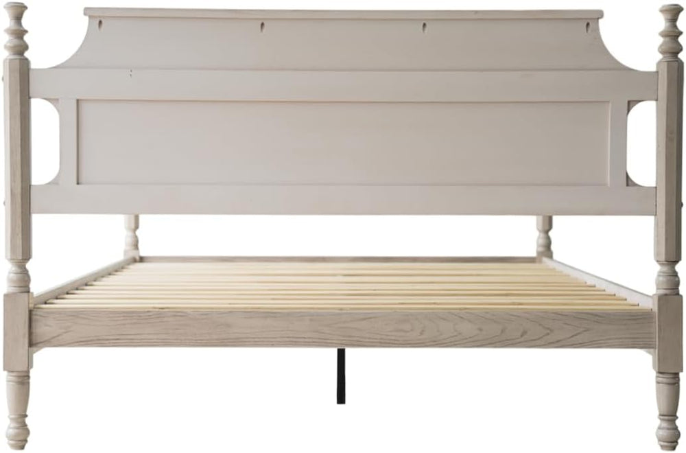 Solid Wood Queen Size Platform Bed Frame with Headboard & Footboard, Meta...