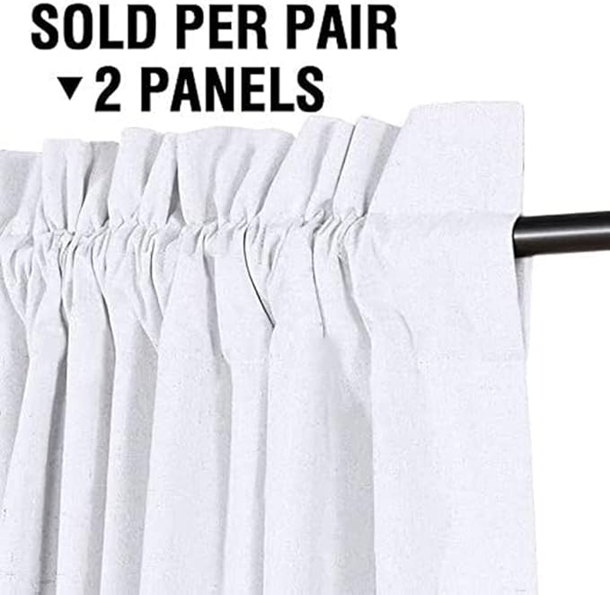 H.VERSAILTEX Linen Look 100% Blackout Curtains 95 Inches Long - Image 2