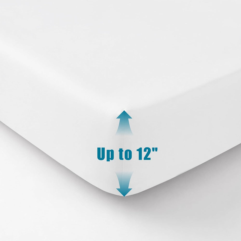 KKJIAF 3 Piece White Cotton Hospital Bed Sheet Set