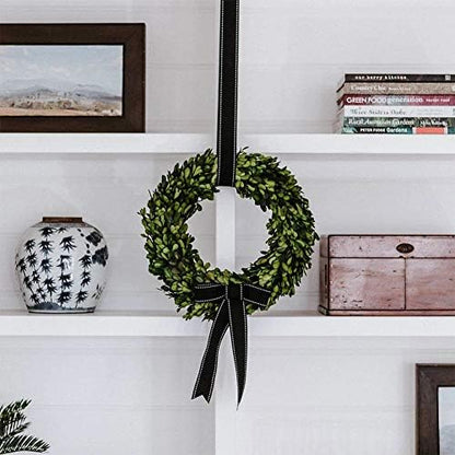 Preserved Boxwood Wreath, 11 Inches, Green Wreath for All Seasons Indoor Use Suits for Wedding, Christmas, Halloween, Valentine's Day