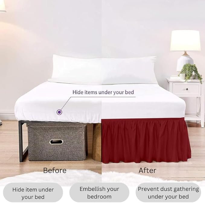 Ruffle Bed Skirt with Split Corners, Microfiber Dust Ruffled - Image 5