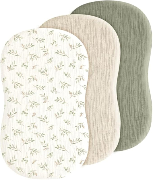 Baby Muslin Bassinet Sheets 3 Pack by Coreeky