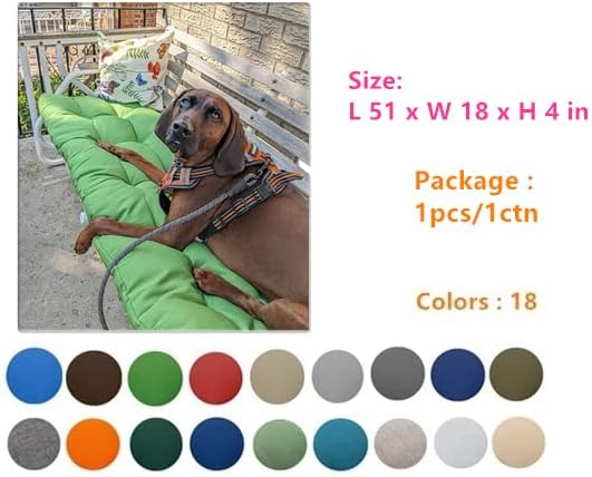 QILLOWAY Outdoor Bench Cushion - 51x18x4 Inch Waterproof Patio Bench Cushion,...