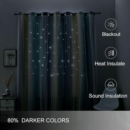 FANLI Ombre Rainbow Blackout Curtains - Image 3