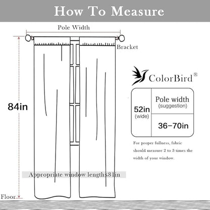 ColorBird Boho Curtains 84 inch Length 2 Panels Sets Farmhouse Blue Linen Boho - Image 5