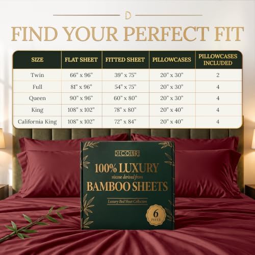 decolure 100% viscose derived from bamboo sheets queen, view 9