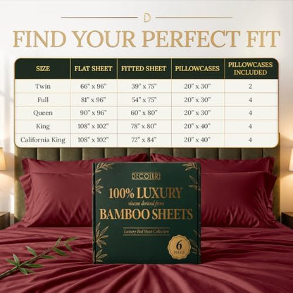 decolure 100% viscose derived from bamboo sheets queen, view 9