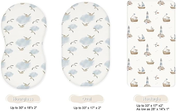 Bassinet Sheets for Baby Girls Boys 2 Pack, Fitted Baby Mattress Sheet for - Image 2