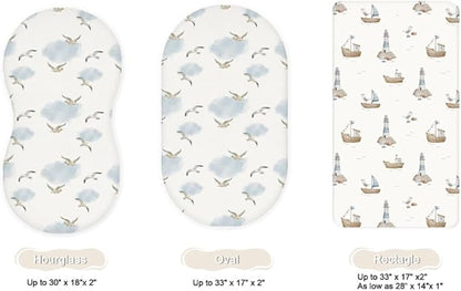 Bassinet Sheets for Baby Girls Boys 2 Pack, Fitted Baby Mattress Sheet for - Image 2