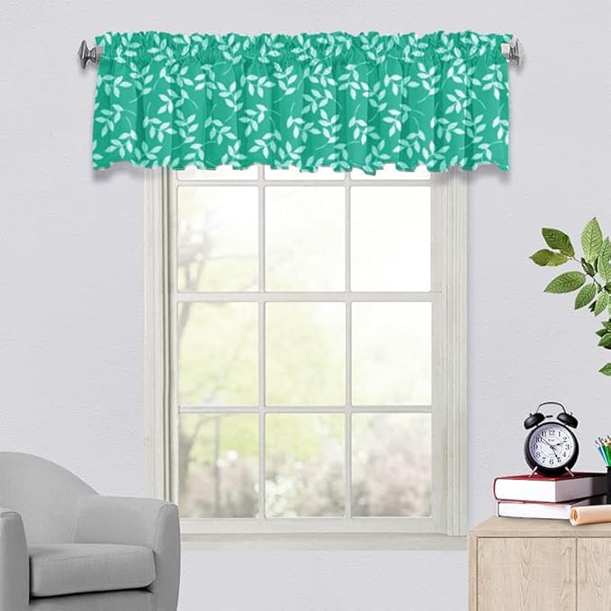 Valances for Windows Floral Leaves Pattern Kitchen Valances Living Room - Image 2