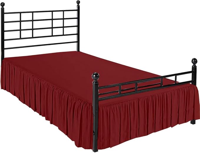 Ruffle Bed Skirt with Split Corners, Microfiber Dust Ruffled by Non-StickyCotton