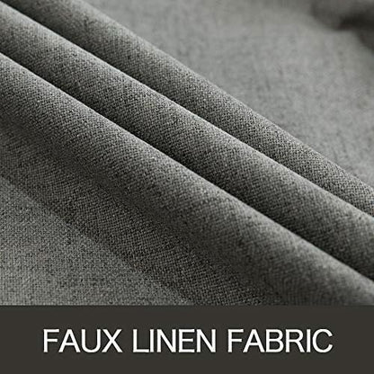 MIULEE Linen Texture Curtains for Bedroom Solid 100% Blackout Thermal Insulated - Image 5