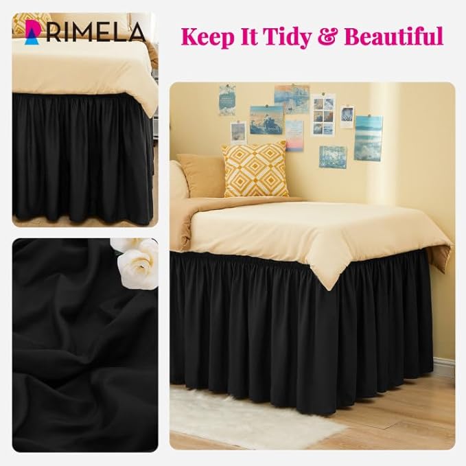 RIMELA Dorm Bed Skirt Twin XL 36 Inch Drop - Image 4