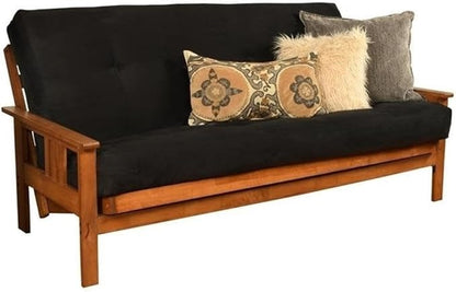 BOWERY HILL Full-Size Suede Fabric Futon in Black-Frame Not Included - Image 6