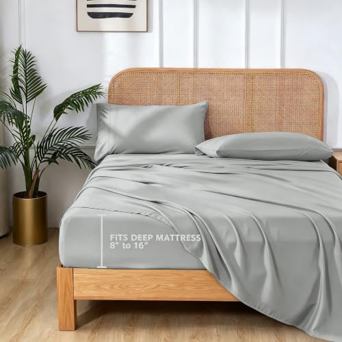 100% bamboo viscose twin xl size sheets set, side view
