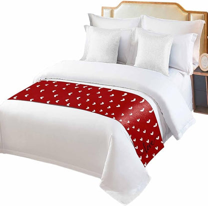 Valentine's Day White Love Hearts Bed Runners - Image 2