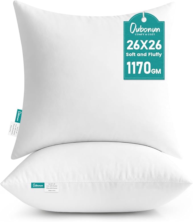 Oubonun 26 x 26 Throw Pillow Inserts by Oubonun