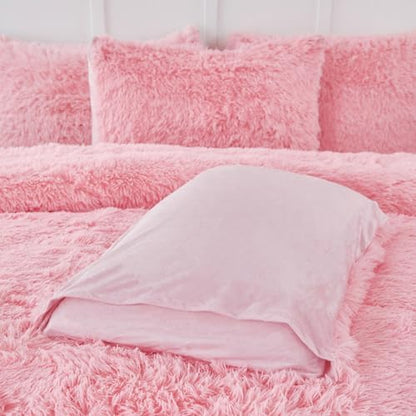 perfemet 3 pieces plush pink comforter sets full, package contents