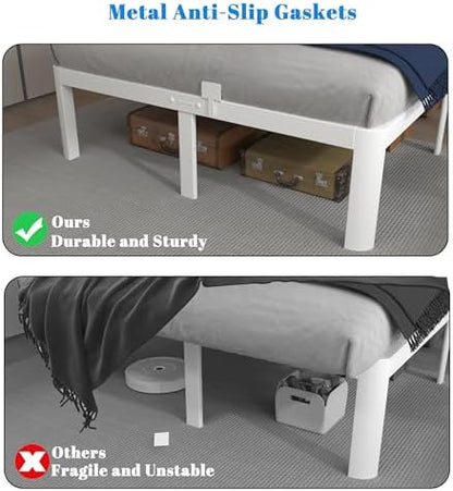 10 inch king bed frame with metal gasket showing dimensions