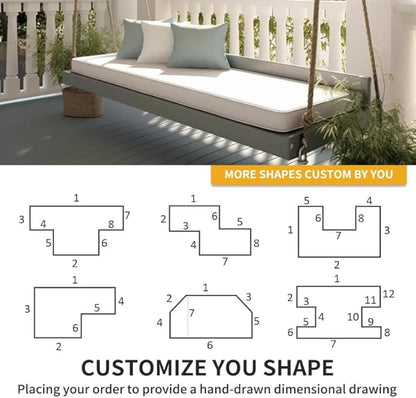 Custom Size Bench Cushions Indoor Outdoor Patio Furniture, Chenille Velvet - Image 4