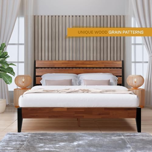 acacia emery bed frame with headboard 100% solid, package contents