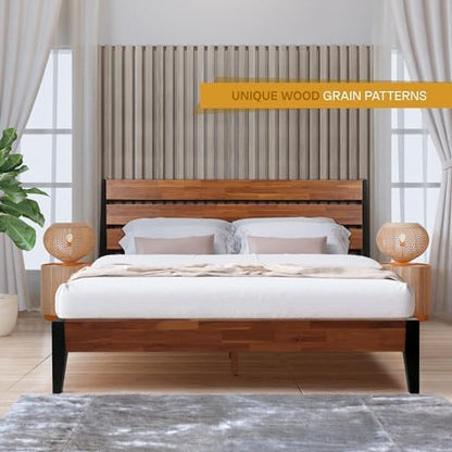 acacia emery bed frame with headboard 100% solid, package contents