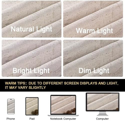 princedeco natural linen curtains 100% blackout linen curtains showing dimensions