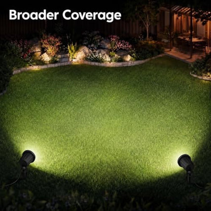 Halloween & Christmas Outdoor Spotlight, 6500K Cool White LED Landscape Lighting with 4 Lenses (RGB Purple), IP67 Waterproof, 120V Plug-in for Yard, Garden Tree Holiday Decor(2 Pack, Green)