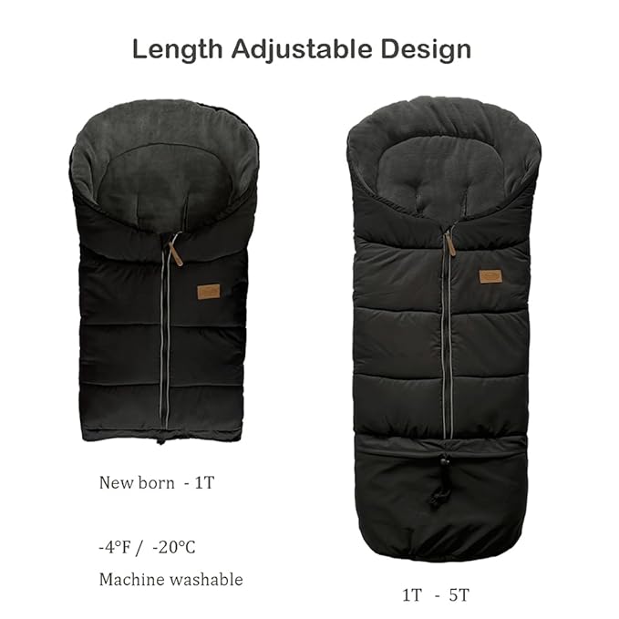 Length Ajustable Waterproof Stroller Winter Cover - Image 3