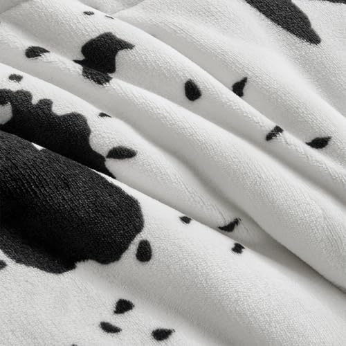 petrichor velvet flannel queen comforter set-cow print western showing dimensions