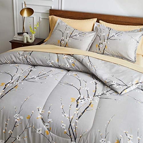 gray comforter sheet set bed in a bag, package contents