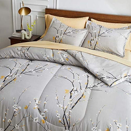gray comforter sheet set bed in a bag, package contents