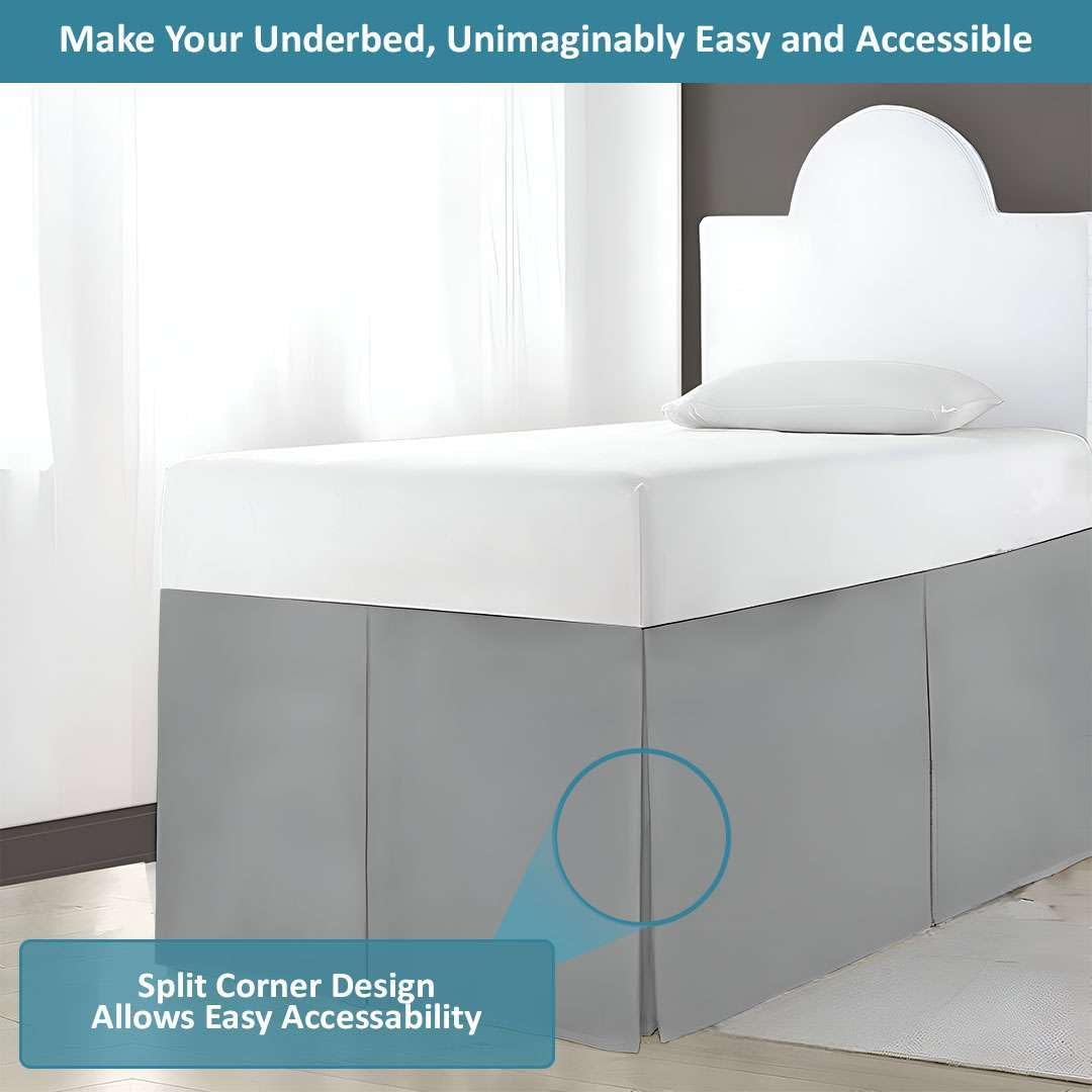 extra long dorm bed skirt, twin xl 36 showing dimensions