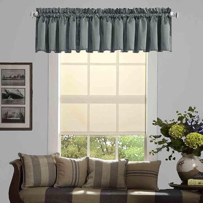 Blackout Valance for Living Room, Rod Pocket Curtains for Small Window by HighQualityCurtains
