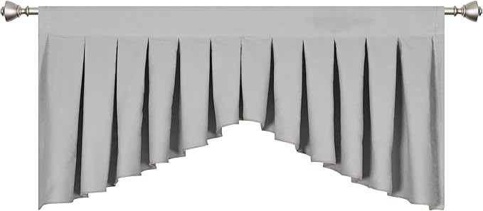 Valances for Windows Light Grey Window Valance for Living Room Rod Pocket - Image 3