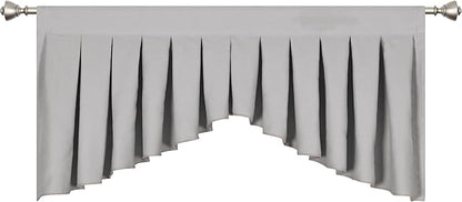 Valances for Windows Light Grey Window Valance for Living Room Rod Pocket - Image 3