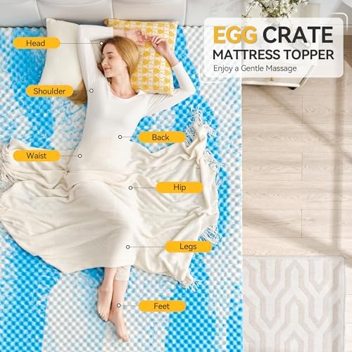 sinweek 2 inch egg crate memory foam mattress shown in use