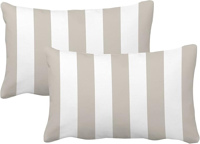 Leaveland Gray and White Stripe Set of 2 12x20 Inch Cotton Polyester Throw - Image 5