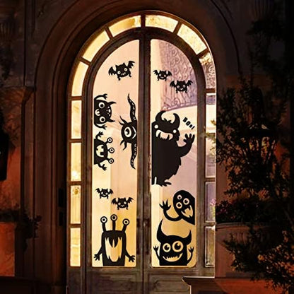 JOYIN 6Pcs Halloween Decorations Window Covers Clings, Monster Novelty Cute Wiggly Decor Decal Stickers for Party Supplies