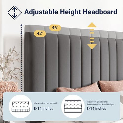 allewie full size storage bed frame, vertical channel, side view