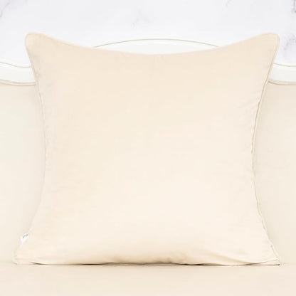 Alerfa Beige Floral Throw Pillow Cover 18 x 18 Inch Cut Velvet Sqaure Luxury - Image 2