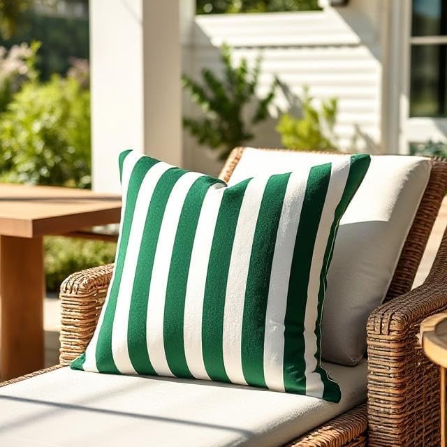 RSH DECOR: Sunbrella Square Throw Pillows Set of 2 | 24" x 24" | Water and - Image 3