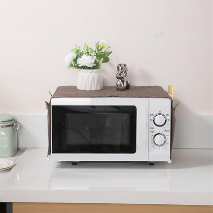 Microwave Oven Cover Dust Oil Proof Cotton Linen Waterproof Fabric Cloth - Image 6