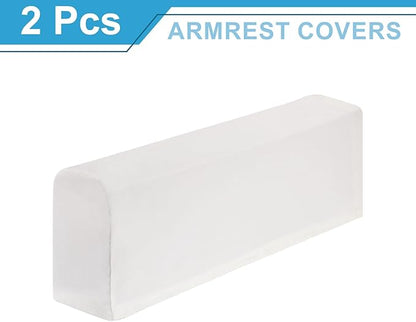 uxcell 2Pcs Stretch Armrest Covers, Polyester Soft Armchair Slipcovers Couch - Image 3