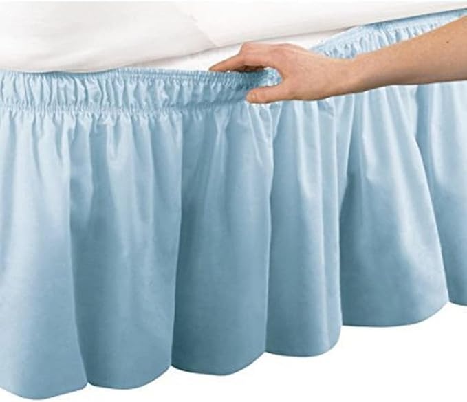 Light Blue Wrap Around Bed Skirts - Image 3